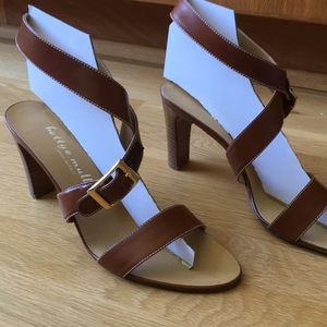 Bettye Muller heeled brown leather sandal
